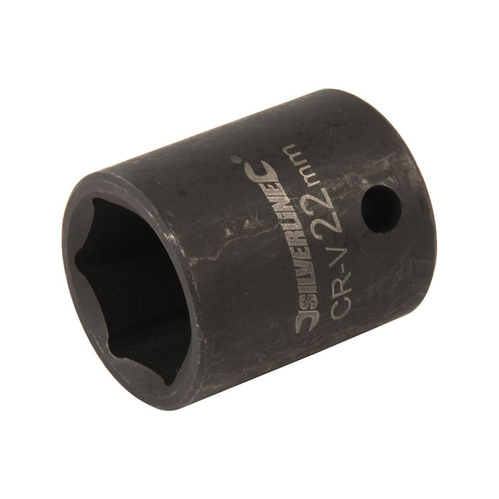 Silverline Impact Socket 1/2" Drive 6pt Metric 22mm Silverline - Town Tools 