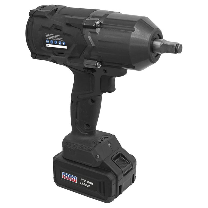 Sealey Cordless Impact Wrench 18V 4Ah Lithium-ion 1/2"Sq Drive CP1812 Sealey - Town Tools 