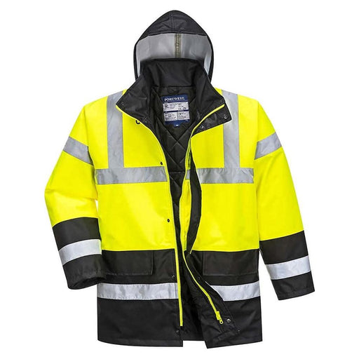 Portwest Hi-Vis Contrast Traffic Jacket - Yellow/Black - Medium Portwest - Town Tools 