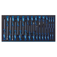 Draper Soft Grip Screwdriver Set in Full Drawer EVA Insert Tray (27 Piece) 63406