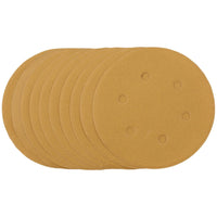 Draper Gold Sanding Discs with Hook & Loop, 150mm, 240 Grit (Pack of 10) 64257