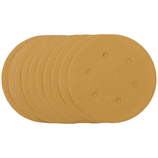 Draper Gold Sanding Discs with Hook & Loop, 150mm, 240 Grit (Pack of 10) 64257 Draper - Town Tools 