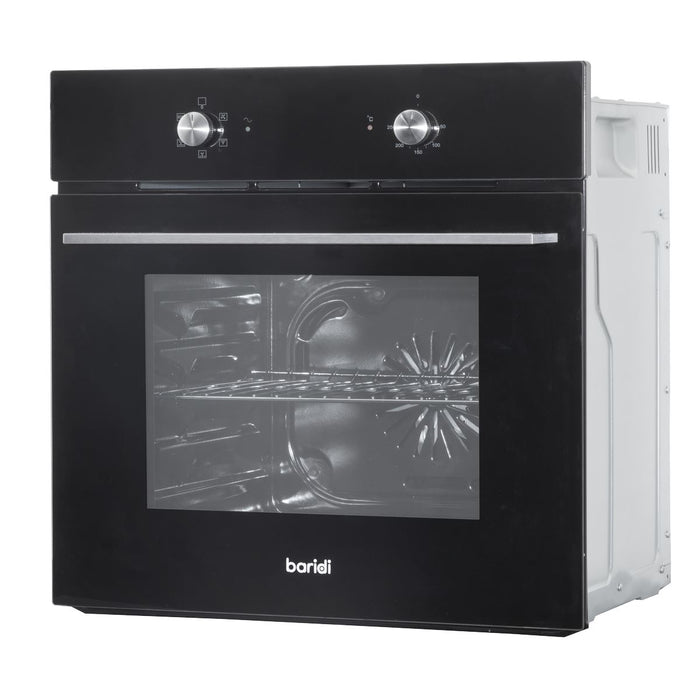 Baridi Integrated Fan-Assisted Electric Oven 60cm 55L Capacity - Black