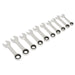 Sealey Combination Ratchet Spanner Set 10pc Stubby Metric AK6396 Sealey - Town Tools 