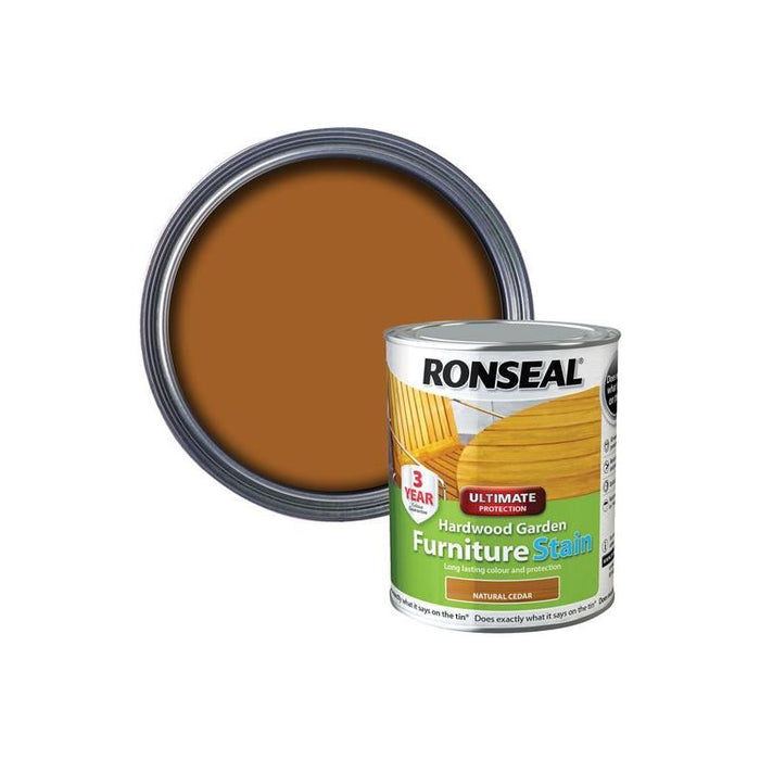 Ronseal Ultimate Protection Hardwood Garden Furniture Stain Natural Cedar 750ml Ronseal - Town Tools