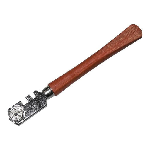 Faithfull Six Wheel Glasscutter Tungsten Carbide - Wood Handle Faithfull - Town Tools