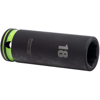 Sealey 1/2"Dr Lock-On Deep Impact Socket 18mm (Green Coded Ring) AK5636M-25