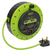 10m Cassette Type Cable Reel with Thermal Trip 2 x 230V & 2 x USB - Hi-Vis Green Sealey - Town Tools 