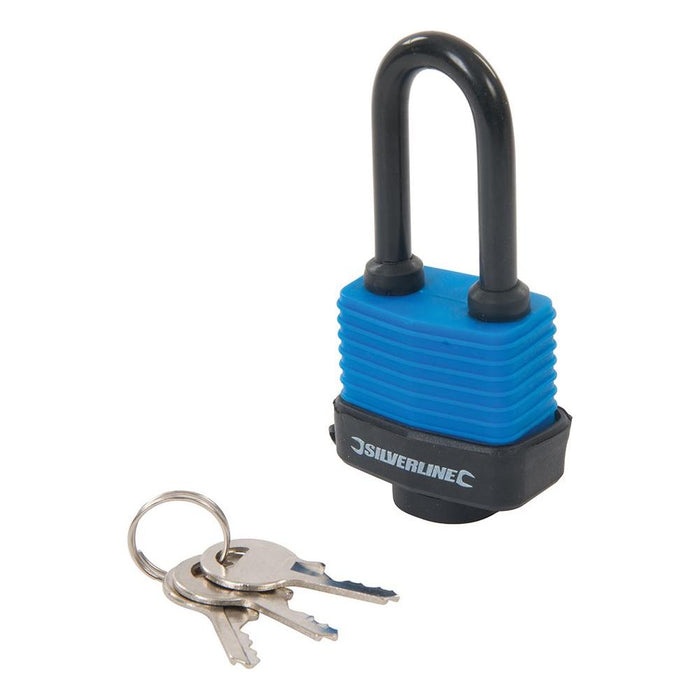 Silverline Weather-Resistant Padlock Long Shackle 48mm Silverline - Town Tools 