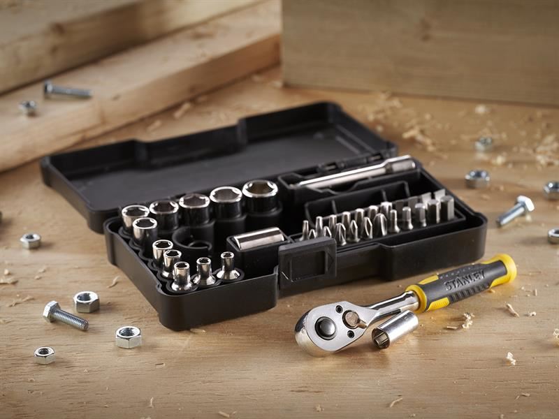 STANLEY Hand Tools 1/4in Compact Socket Set, 37 Piece STANLEY� Hand Tools - Town Tools