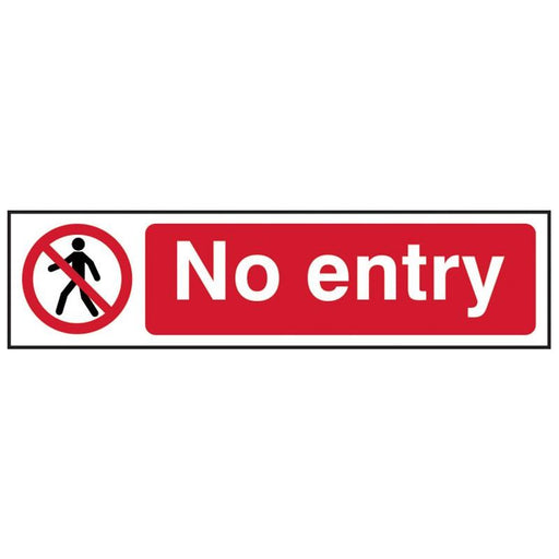 Scan No Entry - PVC Sign 200 x 50mm Scan - Town Tools