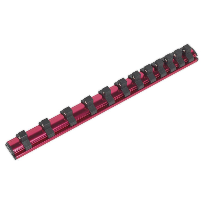 Sealey Socket Retaining Rail Magnetic 3/8"Sq Drive 12 Clips AK27083 Sealey - Town Tools 