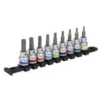Sealey TRX-Star* Socket Bit Set 9pc 3/8"Sq Drive  Platinum AK6251