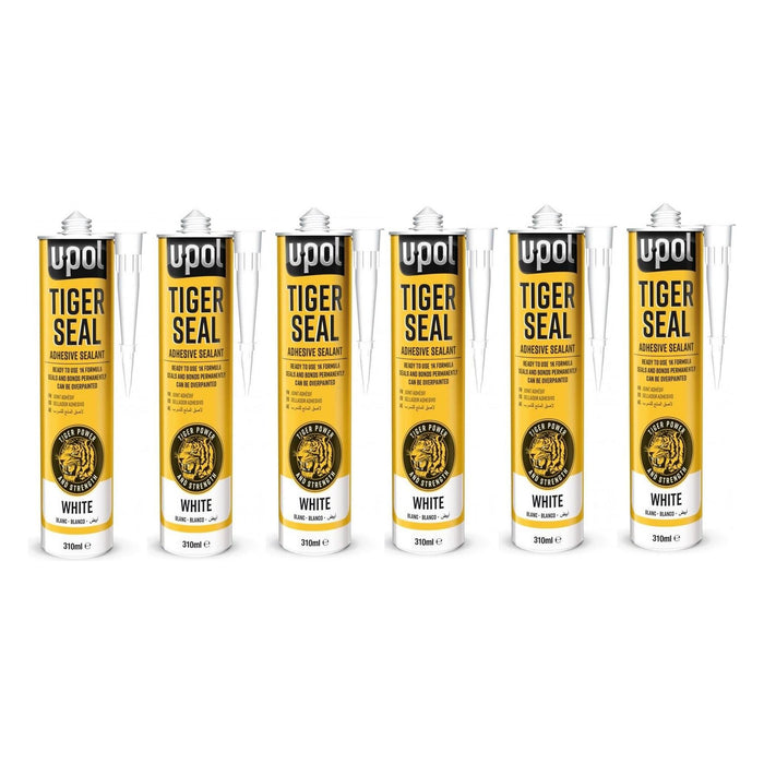 6x Upol Tiger Seal White 310ml Polyurethane Adhesive Sealant TIG/BW New U-POL UPOL - Town Tools 