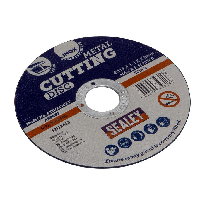 Sealey Cutting Disc115 x 1.2mm22mm Bore PTC/115CET Sealey - Town Tools 