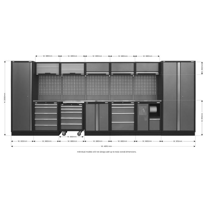 Superline Pro Superline PRO Storage System with Stainless Worktop 4.9m Superline Pro - Town Tools 