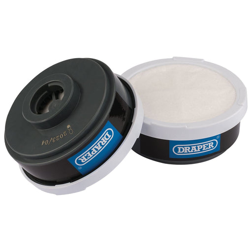 Draper Spare A1P2 Filters (2) for Combined Vapour and Dust Respirator 03030 Draper - Town Tools 