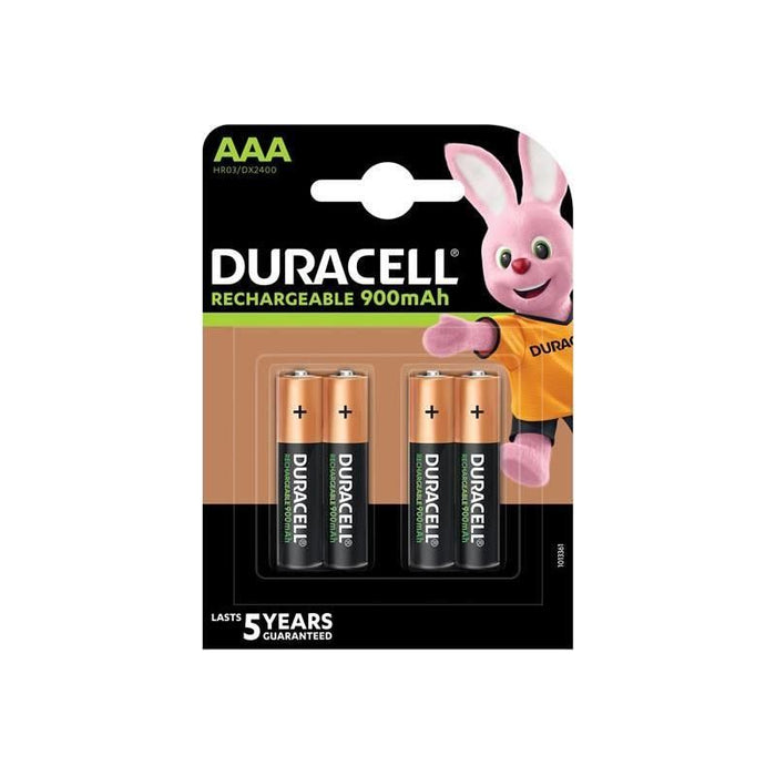 Duracell AAA Cell 900Mah Rechargeable Batteries (Pack 4) Duracell - Town Tools