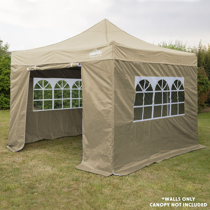 Dellonda Side Walls/Doors/Windows for Gazebo/Marquee Fits 2 x 2m Models - Beige