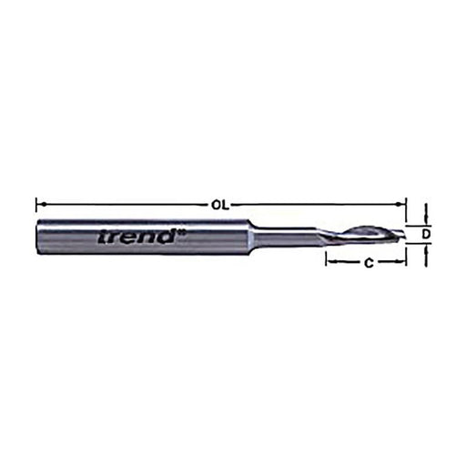 Trend 50/19 x 8mm HSSE Steel Helical Plunge Bit 5mm Trend - Town Tools