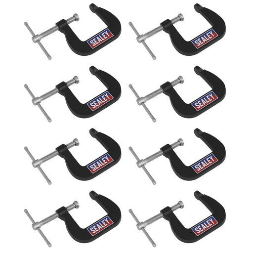 Sealey Junior C-Clamp Set 28mm x 28mm 8pc GCC05 Sealey - Town Tools 