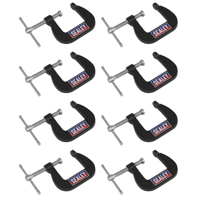 Sealey Junior C-Clamp Set 28mm x 28mm 8pc GCC05 Sealey - Town Tools 