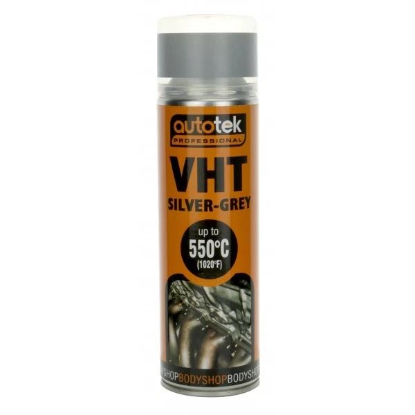 Autotek VHT Paint Silver Grey 500ml Aerosol Spray On Paint