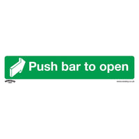 Sealey Safe Conditions Safety Sign Push Bar To Open Self-Adhesive Vinyl Pack of