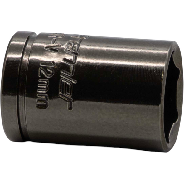Sealey 1/4"Dr Coloured Socket 12mm (Black/Pearl)