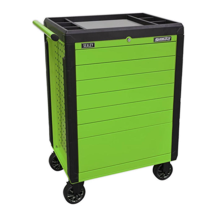 Sealey Rollcab 7 Drawer Push-To-Open Hi-Vis Green APPD7G Sealey - Town Tools 