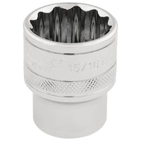 Draper HI-TORQ 12 Point Socket, 1/2" Sq. Dr., 15/16" 33724