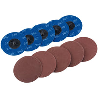 Draper Aluminium Oxide Sanding Discs, 75mm, 240 Grit (Pack of 10) 75619