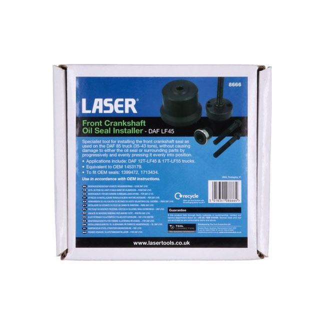 Laser Front Crankshaft Oil Seal Installer  for DAF LF45 8666 Laser - Town Tools 