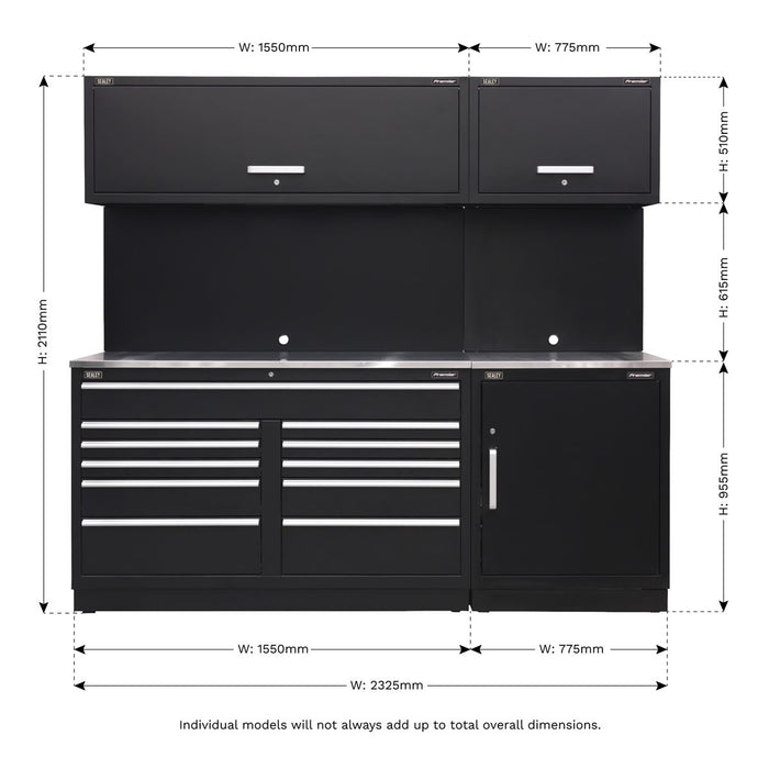 Sealey Premier Premier Storage System with Stainless Worktop 2.3m APMSCOMBO4SS Sealey Premier - Town Tools 