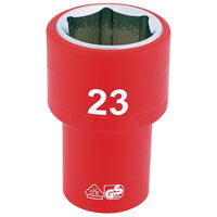 Draper Fully Insulated VDE Socket, 1/2" Sq. Dr., 23mm 31953
