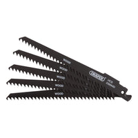 Draper Reciprocating Saw Blades for Wood and Plastic Cutting, 150mm, 6tpi (Pack