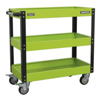 Sealey Workshop Trolley 3-Level Heavy-Duty Hi-Vis Green CX110HV