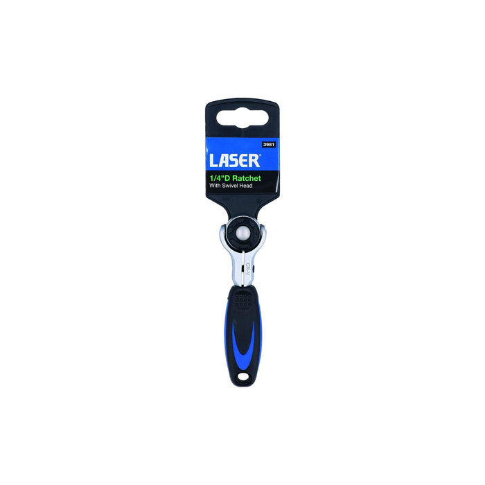 Laser Swivel Head Ratchet 1/4"D 3981 Laser - Town Tools 