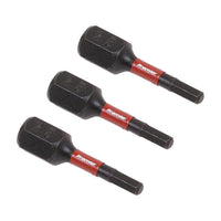 Sealey Hex 2.5mm Impact Power Tool Bits 25mm 3pc AK8210