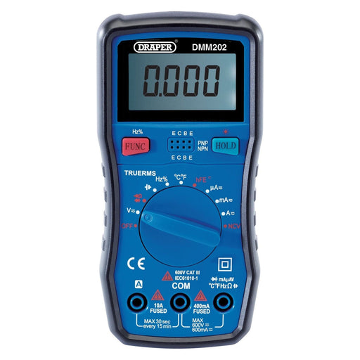 Draper Auto-Ranging Digital Multimeter, 1 x Test Leads, 1 x Temp Probe 41820 Draper - Town Tools 