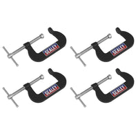 Sealey Junior C-Clamp Set 51mm x 32mm 4pc GCC06