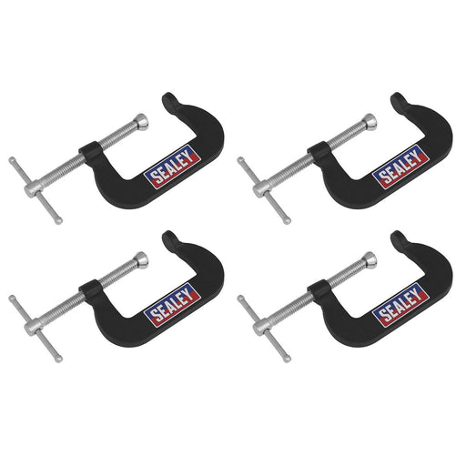 Sealey Junior C-Clamp Set 51mm x 32mm 4pc GCC06 Sealey - Town Tools 