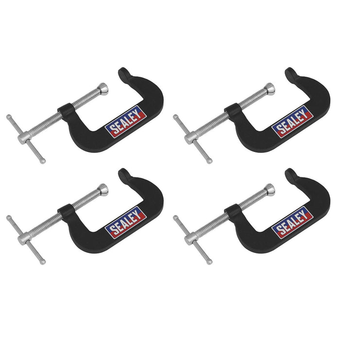 Sealey Junior C-Clamp Set 51mm x 32mm 4pc GCC06 Sealey - Town Tools 