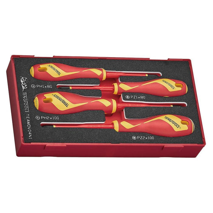 Teng Tools Insulated Screwdriver Set PH/PZ FOAM1 4 Pieces Teng Tools - Town Tools 
