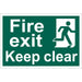 Draper Fire Exit Keep Clear' Safety Sign, 300 x 200mm, Design 1 72450 Draper - Town Tools 