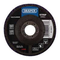 Draper Polycarbide Strip Disc, 115mm, 22.23mm, 180 Grit, Purple 37608