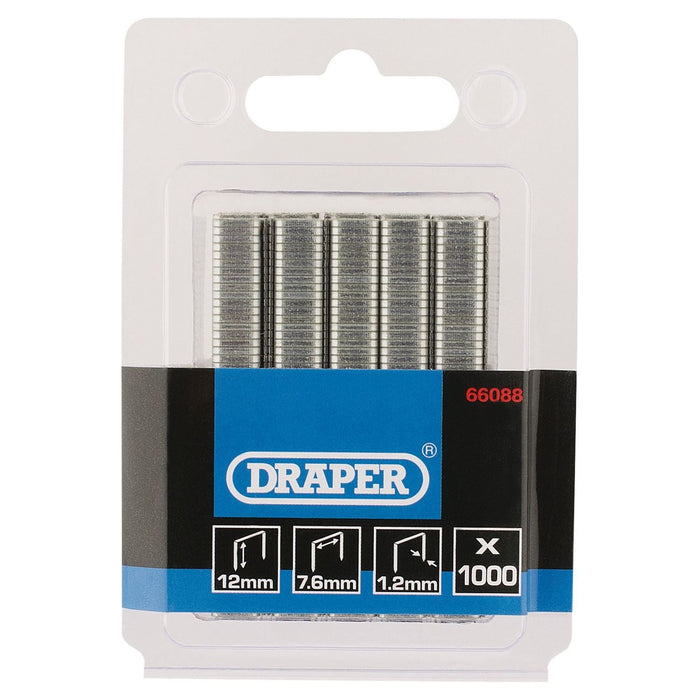 Draper Staples, 12mm (Pack of 1000) 66088 Draper - Town Tools 