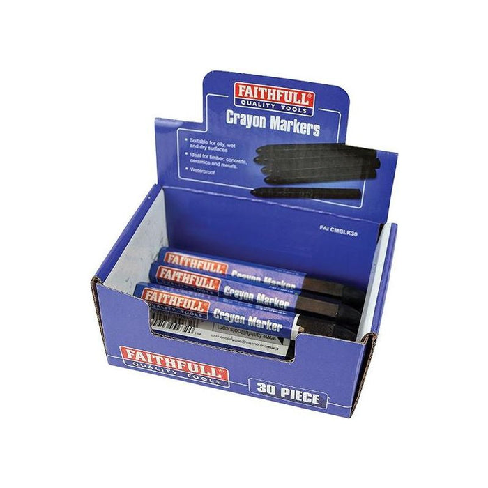 Faithfull Crayon Marker Black (CDU 30) Faithfull - Town Tools