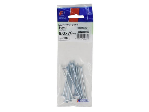 ForgeFix Multi-Purpose Pozi Screw CSK ST ZP 5.0 x 70mm ForgePack 10 ForgeFix - Town Tools