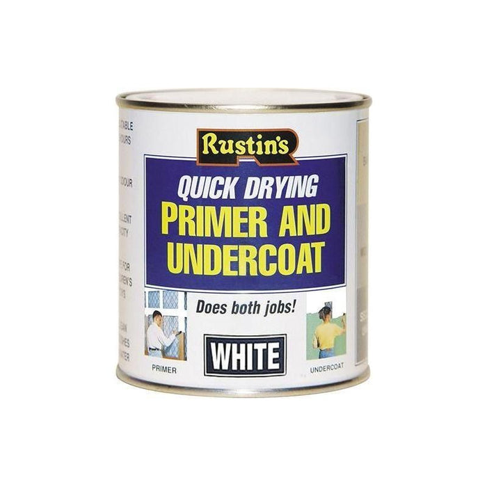 Rustins Quick Dry Primer & Undercoat White 1 litre Rustins - Town Tools